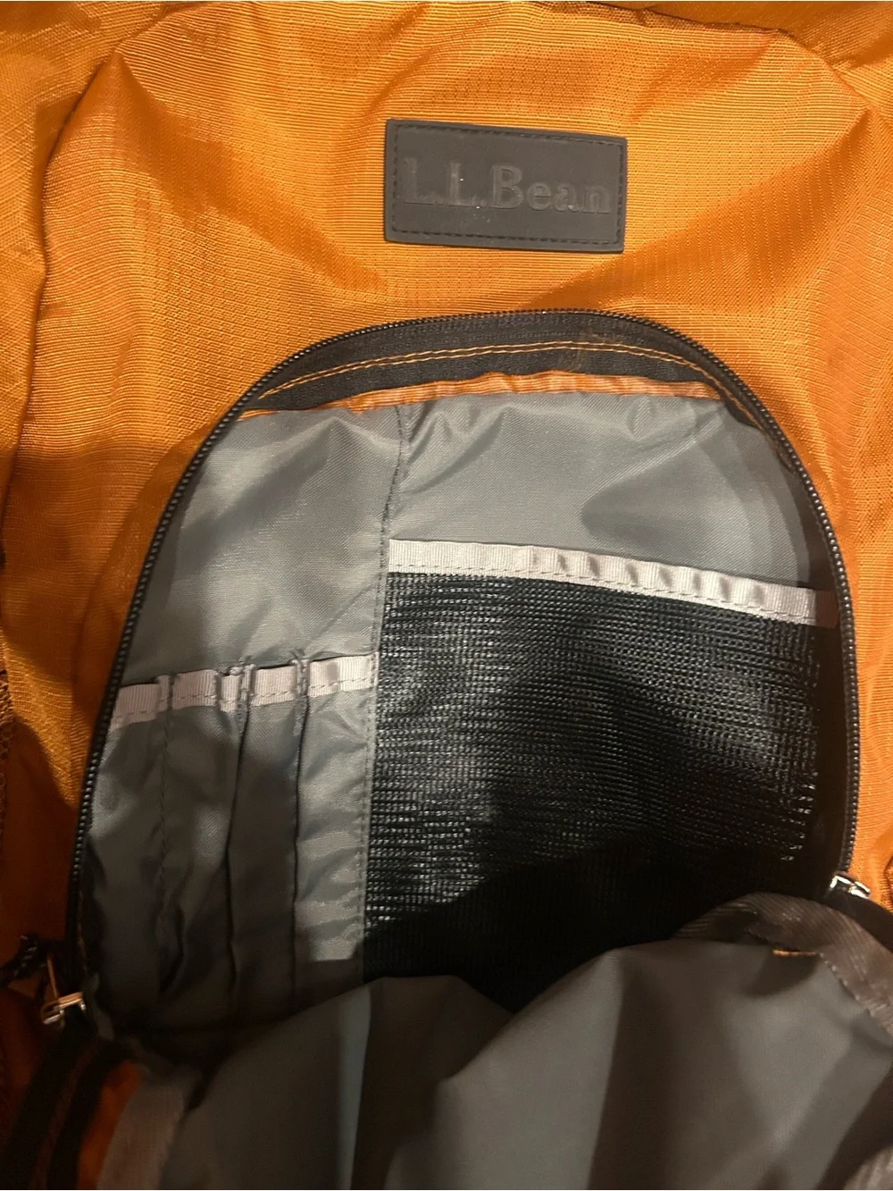 L.L. Bean Orange Backpack with Black Base